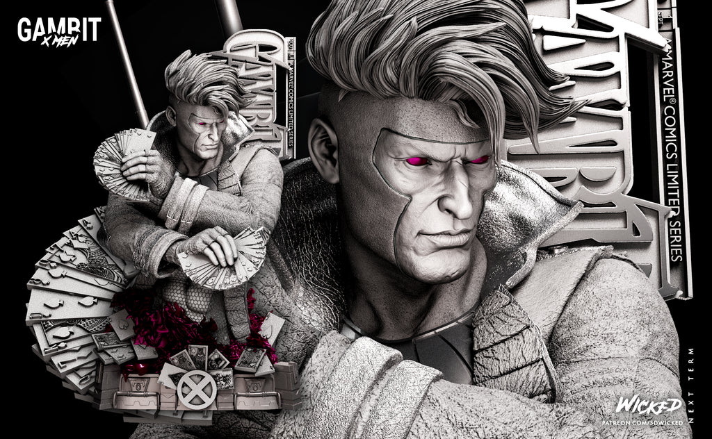 Gambit 3D Printed Resin Bust – Wicked X-Men Collector Display UK