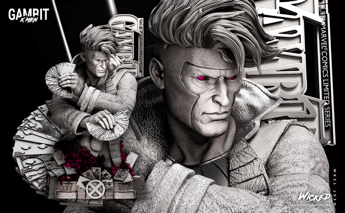 Gambit 3D Printed Resin Bust – Wicked X-Men Collector Display UK