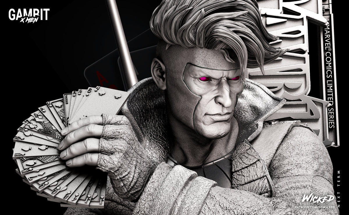 Gambit 3D Printed Resin Bust – Wicked X-Men Collector Display UK