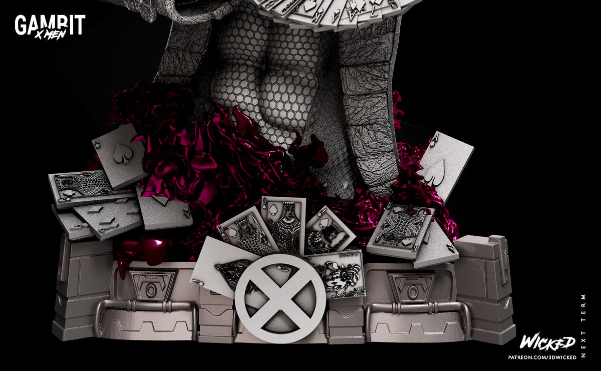 Gambit 3D Printed Resin Bust – Wicked X-Men Collector Display UK