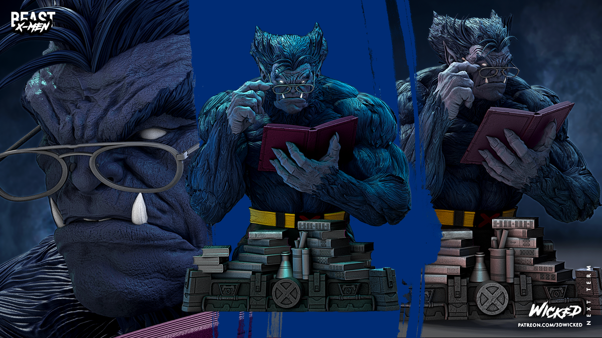 Beast 3D Printed Resin Bust – Wicked X-Men Collector Display UK