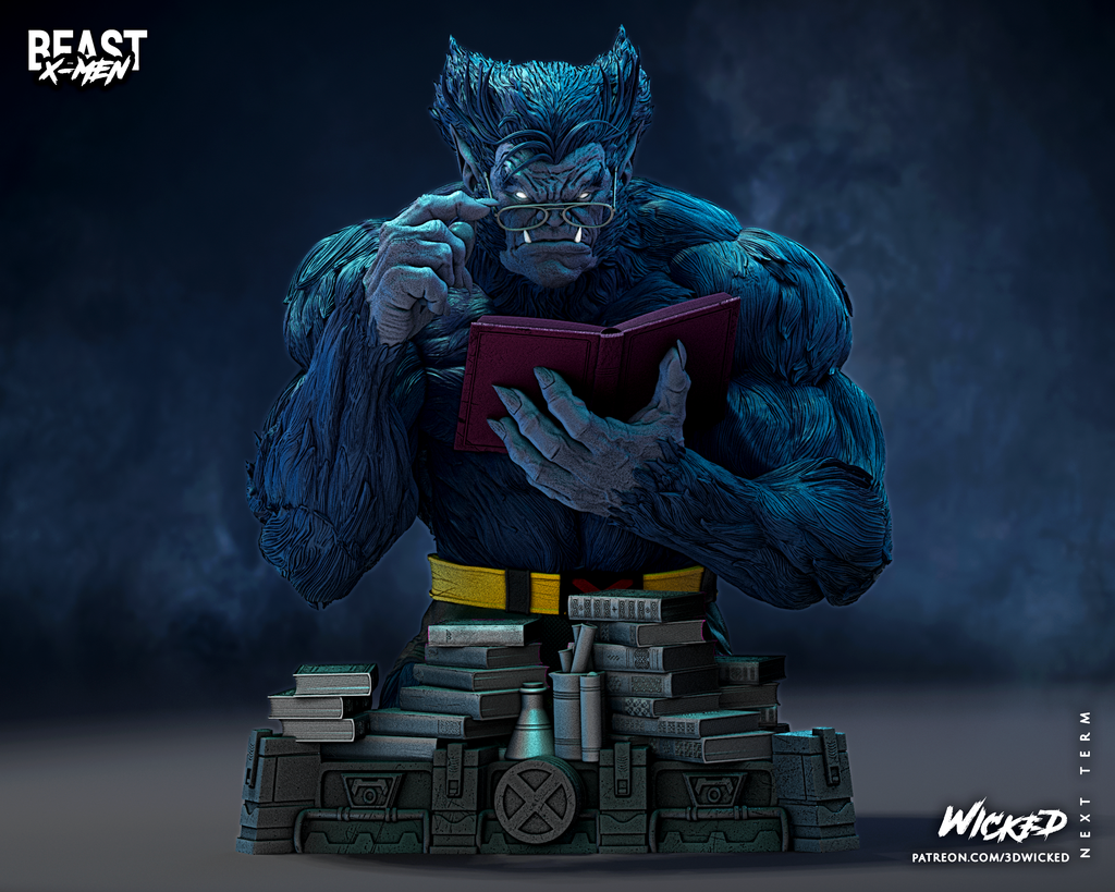 Beast 3D Printed Resin Bust – Wicked X-Men Collector Display UK