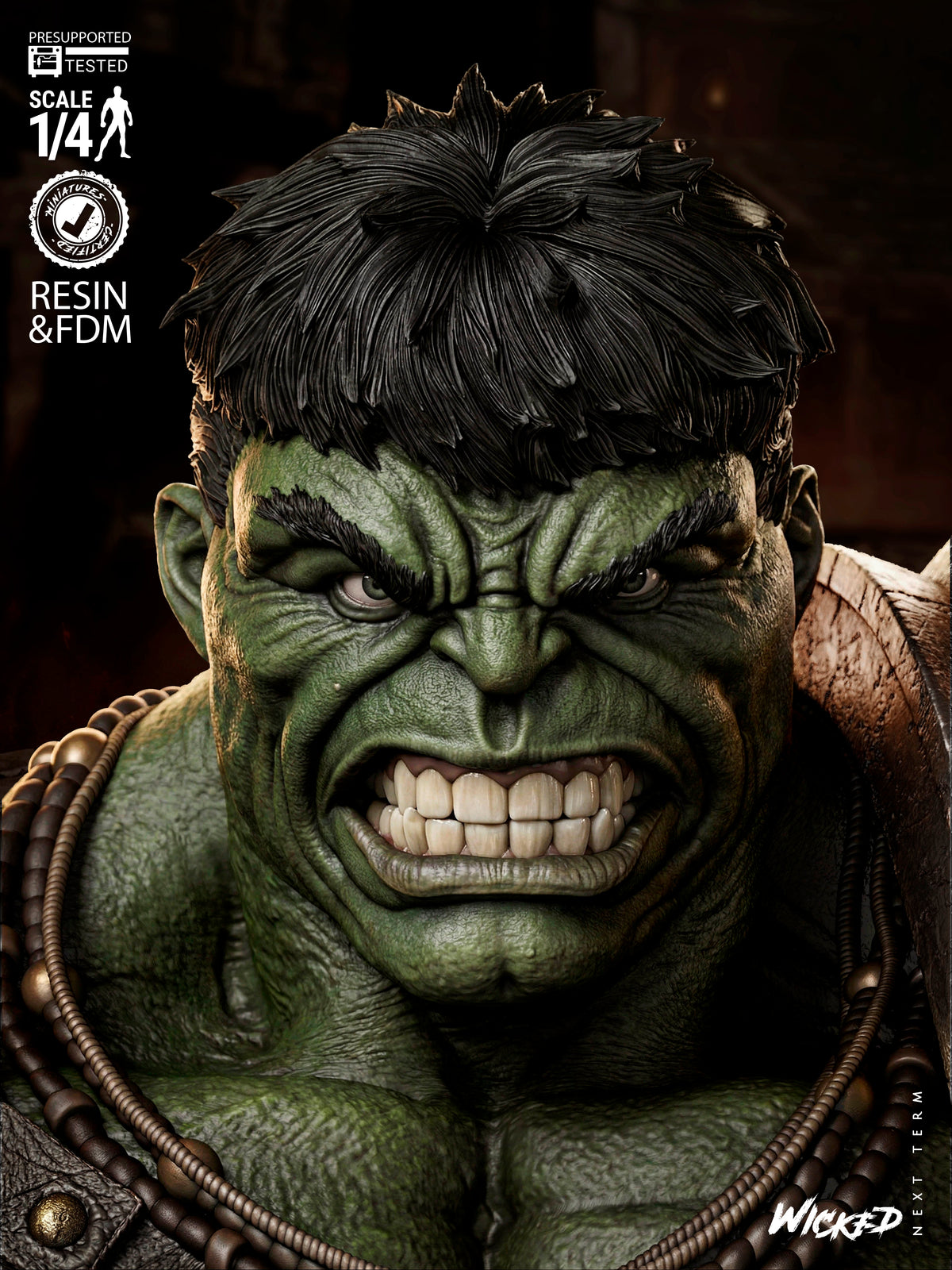 Planet Hulk 3D Printed Resin Bust – Wicked Marvel Collector Display UK