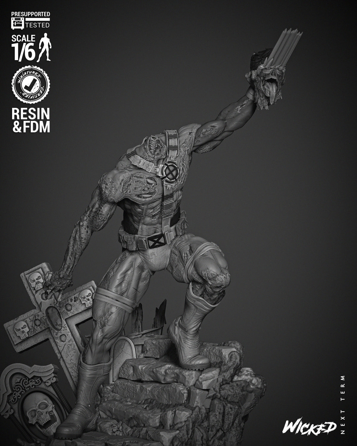 Marvel Zombies Cyclops 3D Printed Resin Statue – Wicked X-Men Collector Display UK