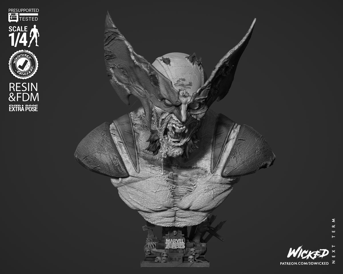 Marvel Zombie Wolverine 3D Printed Resin Figure – Wicked Collector Statue UK