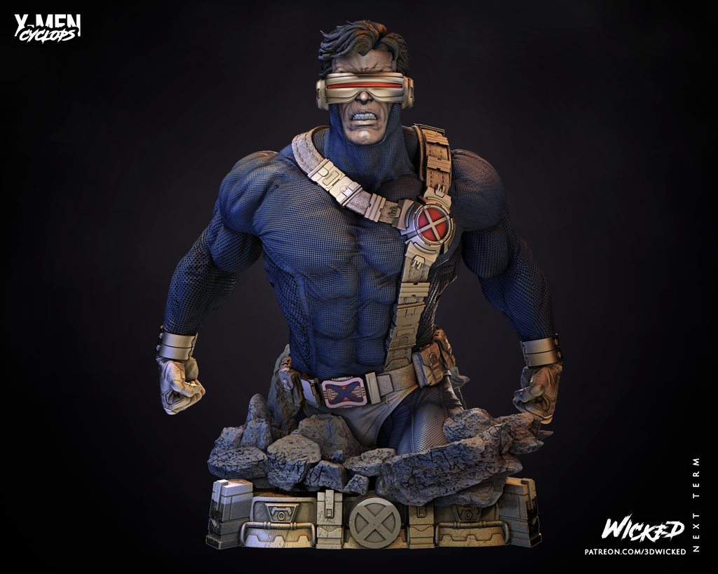 Cyclops 3D Printed Resin Bust – Wicked X-Men Collector Display UK