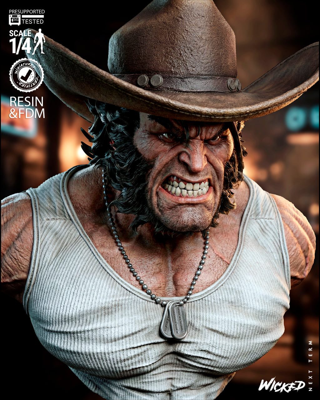 Logan Wolverine 3D Printed Resin Bust – Wicked X-Men Collector Display UK