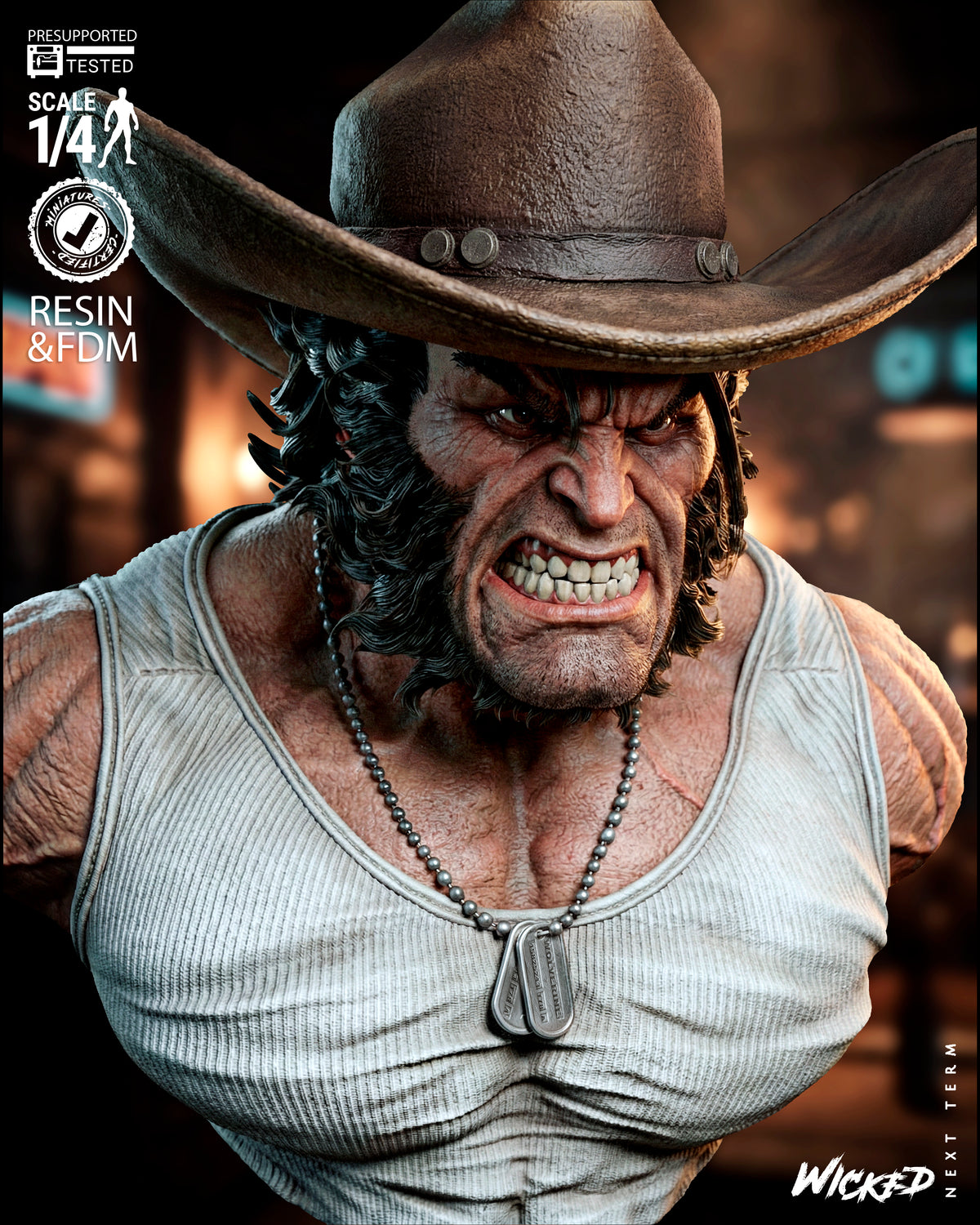 Logan Wolverine 3D Printed Resin Bust – Wicked X-Men Collector Display UK