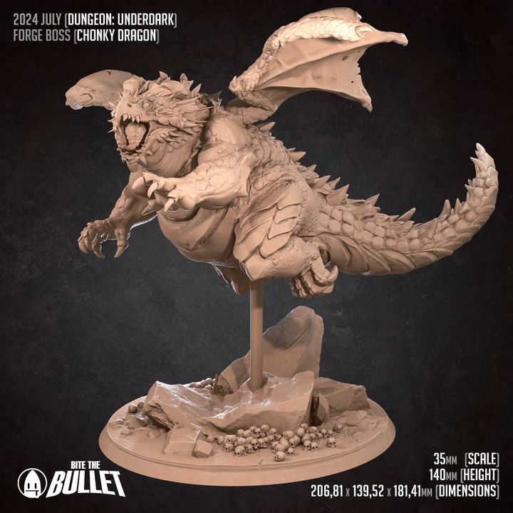 Chonky Dragon 3D Printed FDM Figurine – Cute Fantasy Collector Gift UK