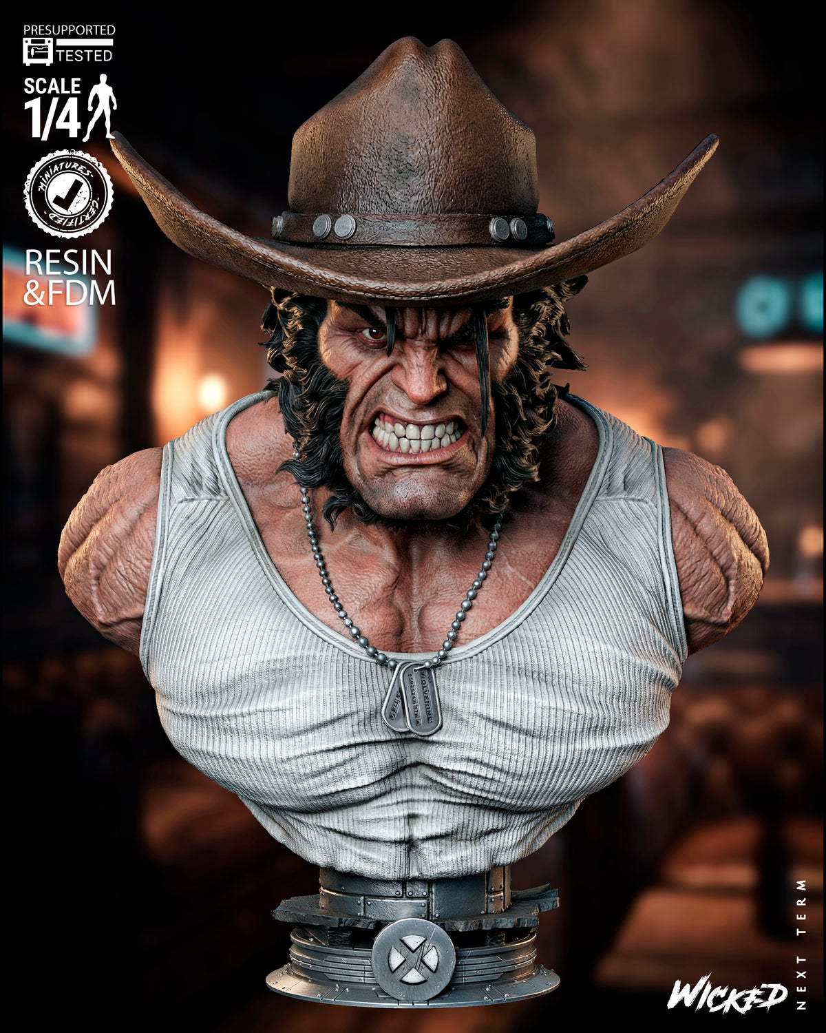 Logan Wolverine 3D Printed Resin Bust – Wicked X-Men Collector Display UK