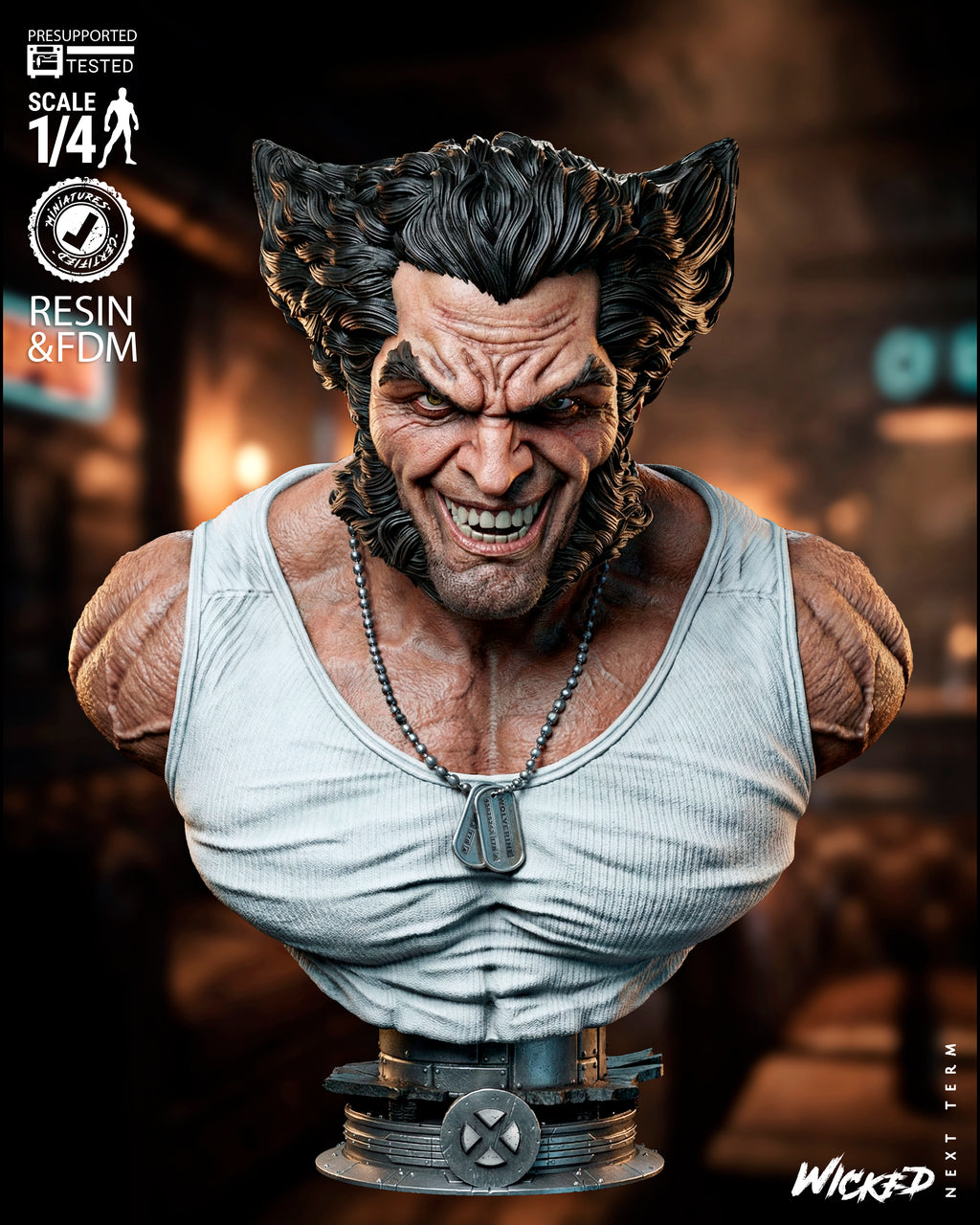 Logan Wolverine 3D Printed Resin Bust – Wicked X-Men Collector Display UK