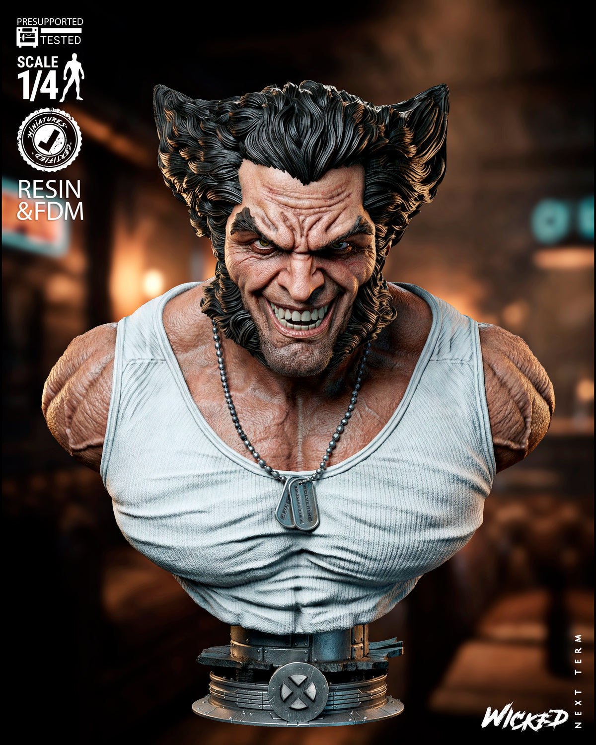Logan Wolverine 3D Printed Resin Bust – Wicked X-Men Collector Display UK