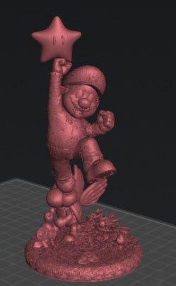 Mario 3D Printed Resin Figure – Jumping on Koopa Collector Statue UK